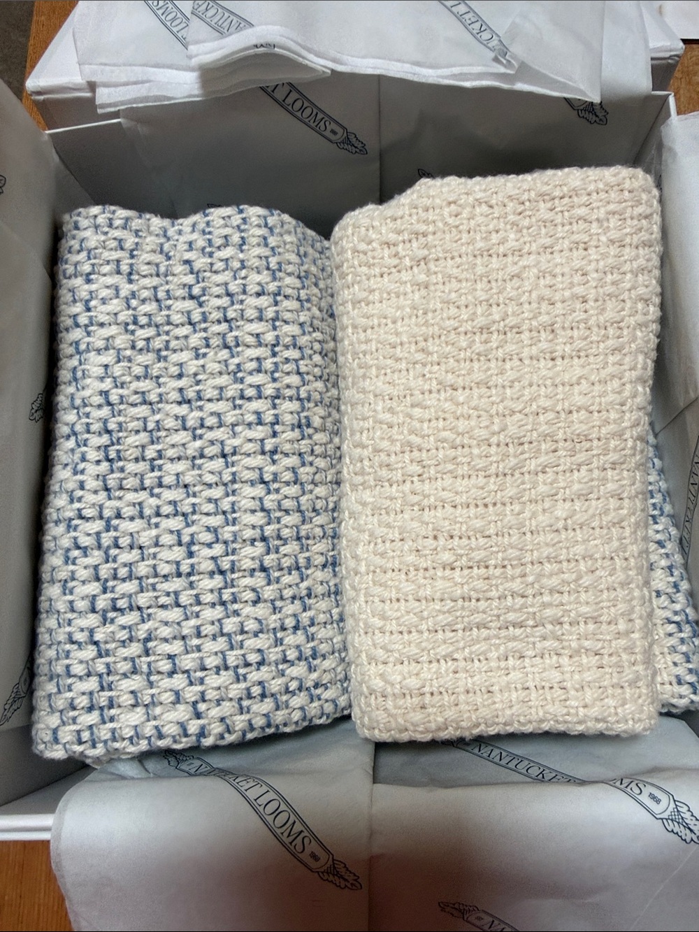 Handwoven Kitchen Towel - Blue White Classic
